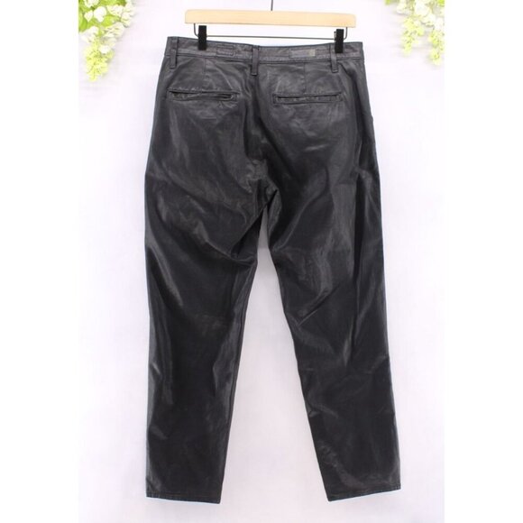 AG Adriano Goldschmied The Caden Tailored Trouser Coated Faux Leather Black 30R - Picture 2 of 12